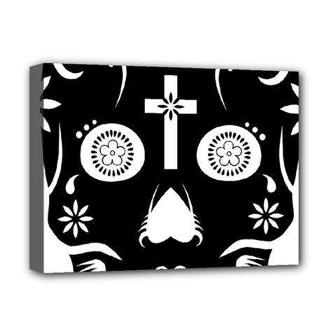 Sugar Skull Deluxe Canvas 16  X 12  (framed)  by asyrum