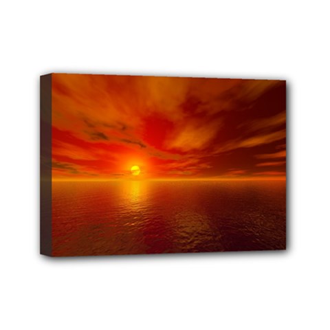 Sunset Mini Canvas 7  X 5  (framed) by Siebenhuehner