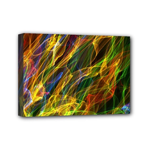 Colourful Flames  Mini Canvas 7  X 5  (framed) by Colorfulart23