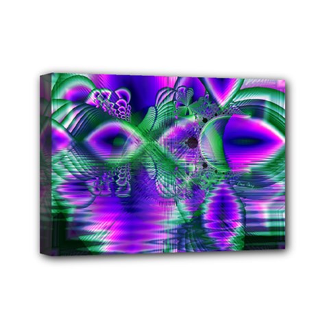 Evening Crystal Primrose, Abstract Night Flowers Mini Canvas 7  X 5  (framed) by DianeClancy