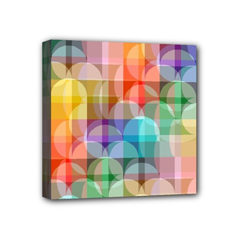 Circles Mini Canvas 4  X 4  (framed) by Lalita