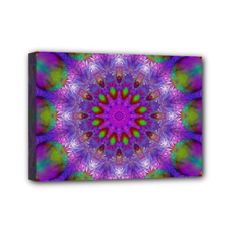 Rainbow At Dusk, Abstract Star Of Light Mini Canvas 7  X 5  (framed) by DianeClancy