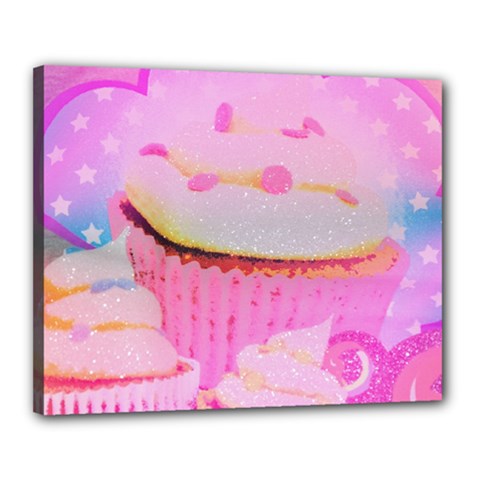 Cupcakes Covered In Sparkly Sugar Canvas 20  X 16  (framed) by StuffOrSomething