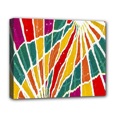 Multicolored Vibrations Deluxe Canvas 20  X 16  (framed)