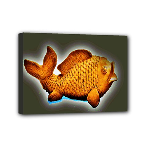Goldfish Mini Canvas 7  X 5  (framed) by sirhowardlee