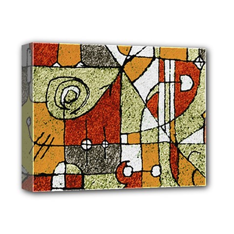 Multicolored Abstract Tribal Print Deluxe Canvas 14  X 11  (framed) by dflcprints