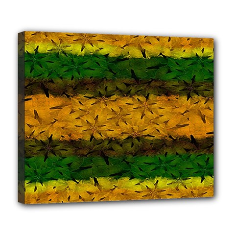 Tribal Floral Pattern Deluxe Canvas 24  X 20  (framed) by dflcprints
