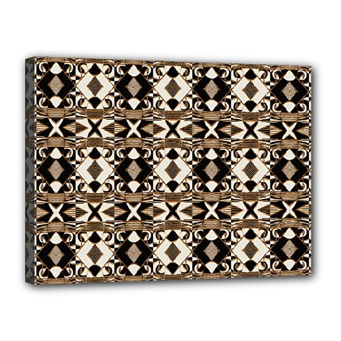 Geometric Tribal Style Pattern In Brown Colors Scarf Canvas 16  X 12  (framed) by dflcprints