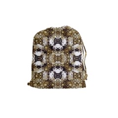 Baroque Ornament Pattern Print Drawstring Pouch (medium) by dflcprints