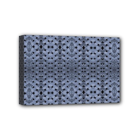 Futuristic Geometric Pattern Design Print In Blue Tones Mini Canvas 6  X 4  (framed) by dflcprints