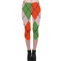 Argyle Pattern Abstract Design Capri Leggings  by LalyLauraFLM