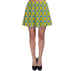 Blue Diamonds Pattern Skater Skirt by LalyLauraFLM