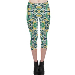 Colorful Tribal Abstract Pattern Capri Leggings  by dflcprintsclothing