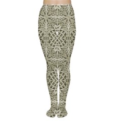 Silver Intricate Arabesque Pattern Tights by dflcprintsclothing