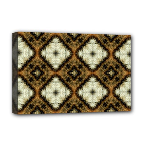 Faux Animal Print Pattern Deluxe Canvas 18  X 12  (framed) by GardenOfOphir