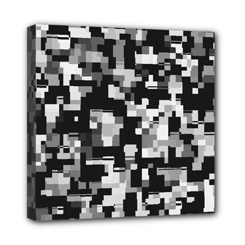 Background Noise In Black & White Mini Canvas 8  X 8  (framed) by StuffOrSomething