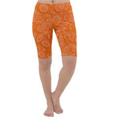 Orange Abstract 45s Cropped Leggings  by StuffOrSomething