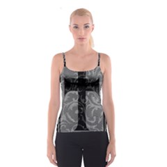 Goth Brocade Cross Spaghetti Strap Top by ArtistRoseanneJones