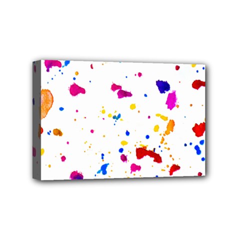 Multicolor Splatter Abstract Print Mini Canvas 6  X 4  (framed) by dflcprints