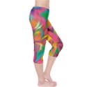 Colorful Floral Abstract Painting Capri Leggings  View4
