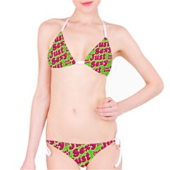 Just Sexy Quote Typographic Pattern Bikini Set by dflcprintsclothing
