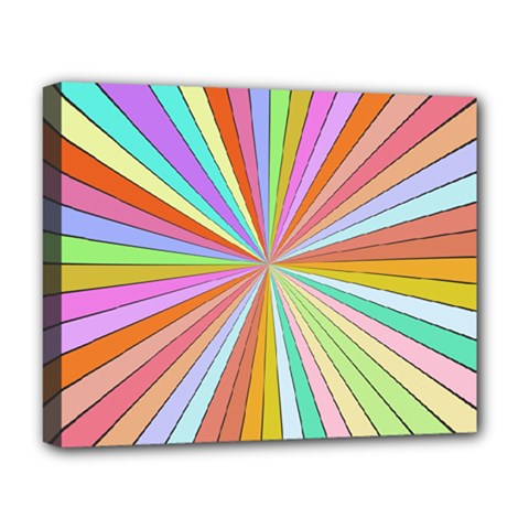Colorful Beams Deluxe Canvas 20  X 16  (stretched) by LalyLauraFLM