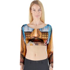 Graffiti Sunglass Art Long Sleeve Crop Top by TheWowFactor