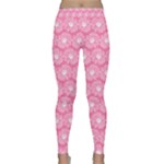 Pink Gerbera Daisy Vector Tile Pattern Yoga Leggings