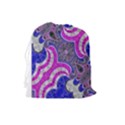 Beautiful Blue Black Abstract  Drawstring Pouches (Large)  View2