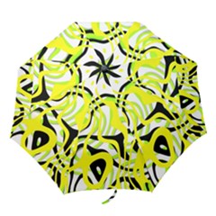 Ribbon Chaos Yellow Folding Umbrellas by ImpressiveMoments