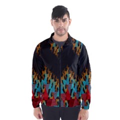 Blue, Gold, And Red Pattern Wind Breaker (men) by digitaldivadesigns