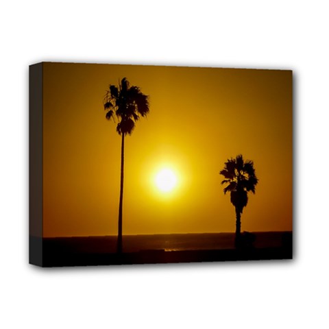Sunset Scene At The Coast Of Montevideo Uruguay Deluxe Canvas 16  X 12   by dflcprints