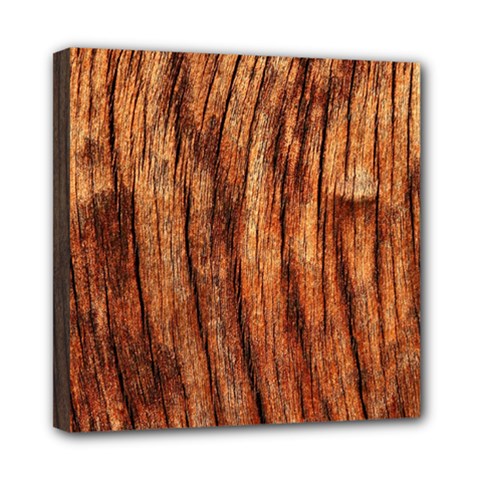 Old Brown Weathered Wood Mini Canvas 8  X 8  by trendistuff
