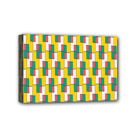 Connected Rectangles Pattern Mini Canvas 6  X 4  (stretched) by LalyLauraFLM