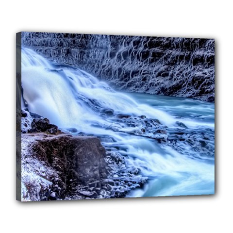 Gullfoss Waterfalls 1 Canvas 20  X 16  by trendistuff