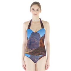 Zion National Park Women s Halter One Piece Swimsuit by trendistuff
