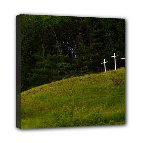 Three Crosses On A Hill Mini Canvas 8  X 8  by trendistuff