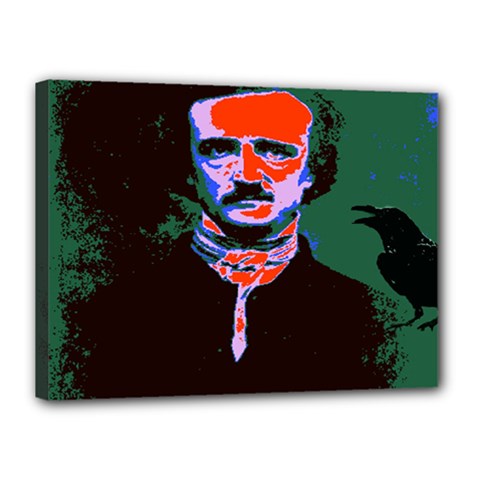 Edgar Allan Poe Pop Art  Canvas 16  X 12  by icarusismartdesigns