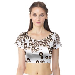 Bubbles! Short Sleeve Crop Top (tight Fit) by SugaPlumsEmporium