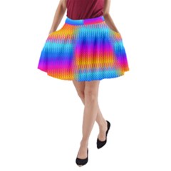 Psychedelic Rainbow Heat Waves A-line Pocket Skirt by KirstenStar