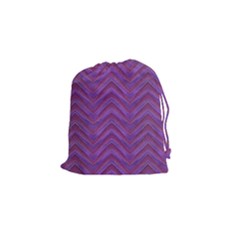 Grunge Chevron Style Drawstring Pouches (small)  by dflcprints
