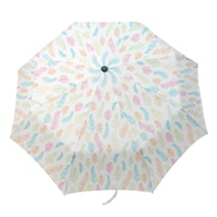 Whimsical Feather Pattern,fresh Colors, Folding Umbrella by Zandiepants