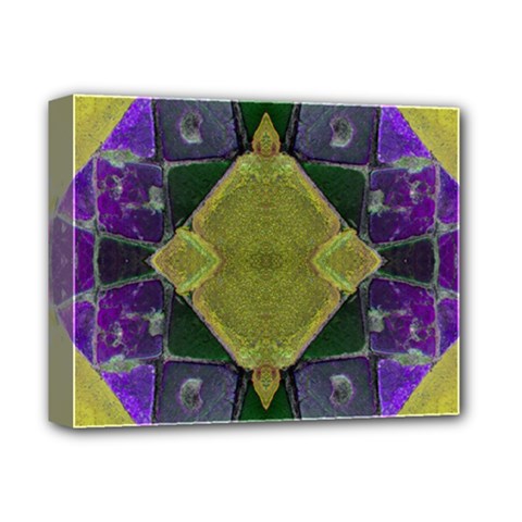 Purple Yellow Stone Abstract Deluxe Canvas 14  X 11  by BrightVibesDesign