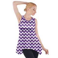 Royal Purple & White Zigzag Pattern Side Drop Tank Tunic by Zandiepants