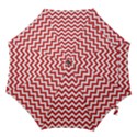 Poppy Red & White Zigzag Pattern Hook Handle Umbrella (Small) View1