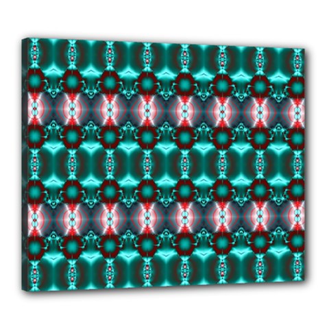 Fancy Teal Red Pattern Canvas 24  X 20  by BrightVibesDesign