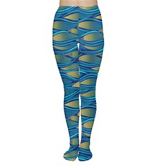 Blue Waves Women s Tights by FunkyPatterns