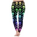 Rainbow Skull and Crossbones Pattern Winter Leggings  View4