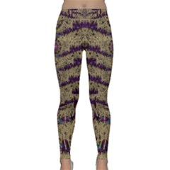 Lace Landscape Abstract Shimmering Lovely In The Dark Yoga Leggings by pepitasart