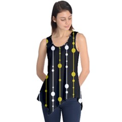 Yellow, Black And White Pattern Sleeveless Tunic by Valentinaart
